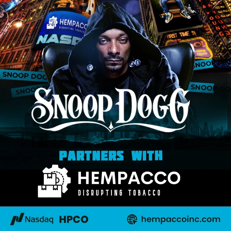 Hempacco and Snoop Dogg Create Joint Venture to Launch Consumer Goods Powerhouse of Hemp and Hemp-Derived Products