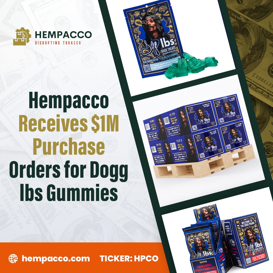 Hempacco Receives $1M Purchase Orders for ‘Dogg lbs’ Gummies